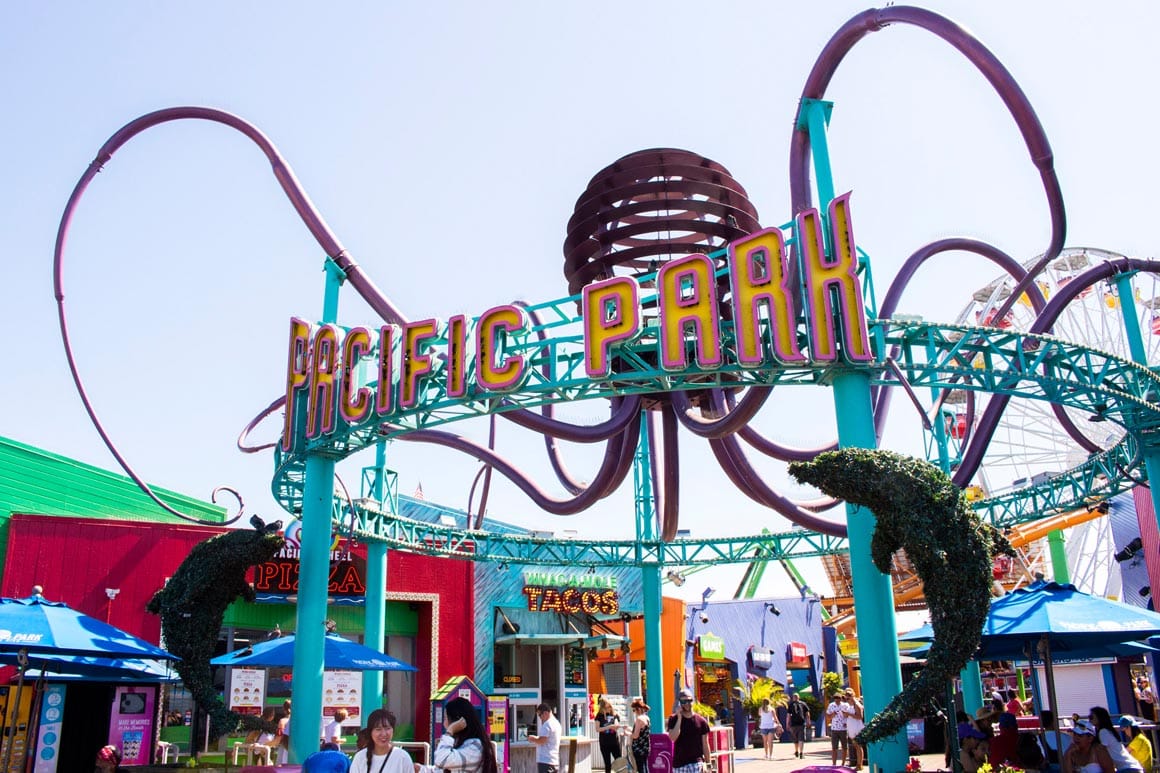 brinquedo do Pacific Park no pier de Santa Mônica