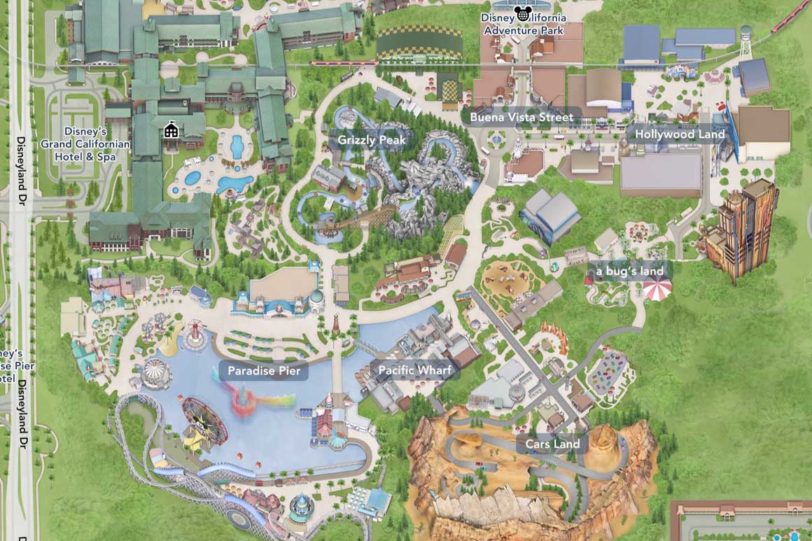 Mapa do Disney California Adventure