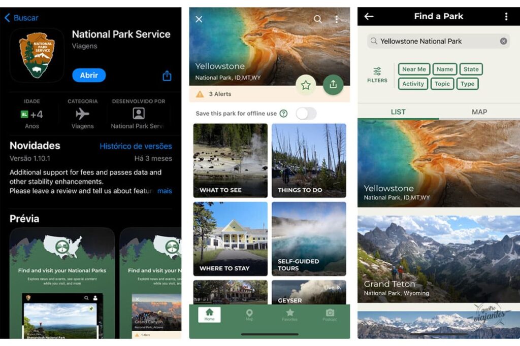 aplicativos parques nacionais estados unidos